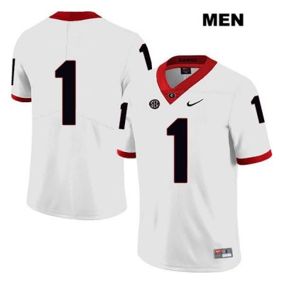 Men's Georgia Bulldogs NCAA #1 George Pickens Nike Stitched White Legend Authentic No Name College Football Jersey KVA3054LE